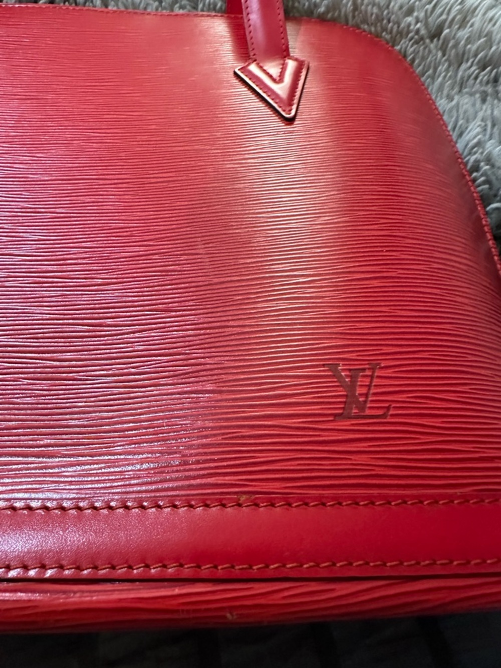 Louis Vuitton Red Epi Leather Structured Tote